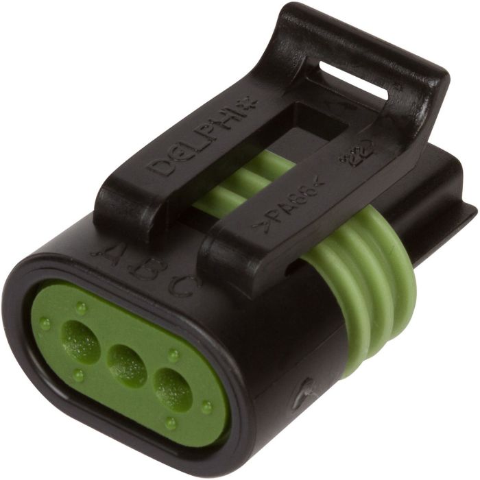 150.2 Series Connectors Pull To Seat 3 Pin Black Green Green 10 Pack