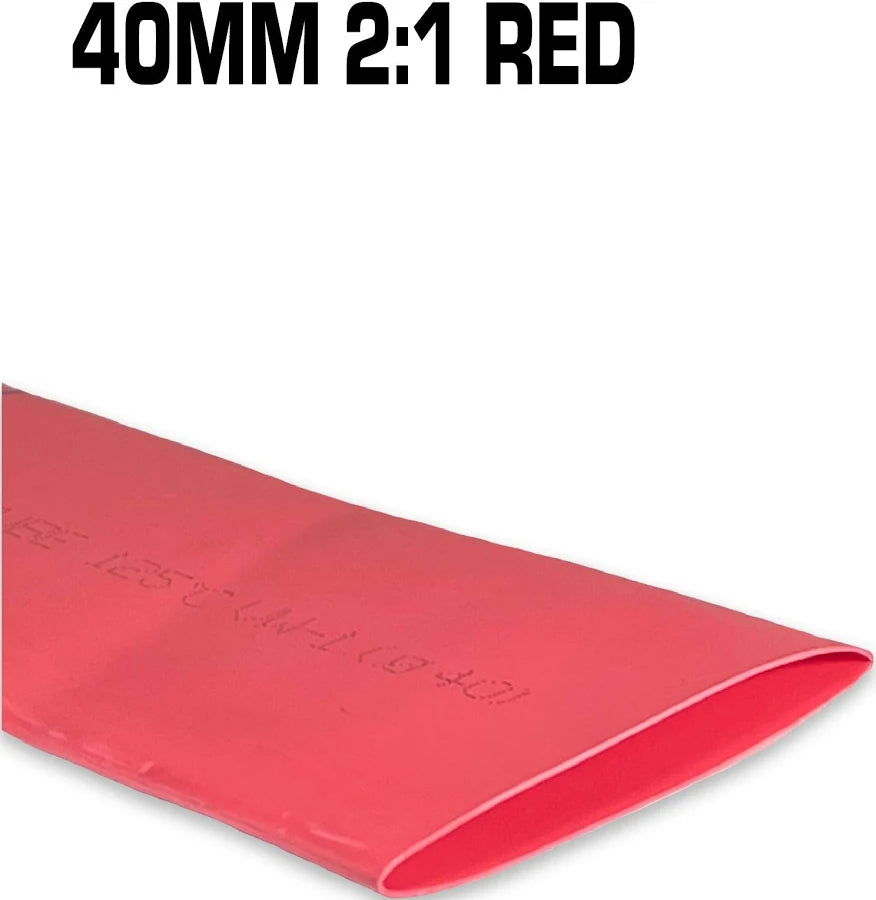 2:1 Heat Shrink Standard Wall Red 40mm 1250 Pack