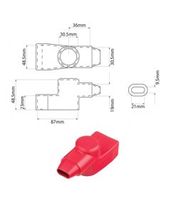 Battery Terminal Insulators Red Oval Exit
