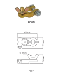Battery Terminal Negative 16mm Wingnut