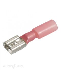 Blade Terminals Female 6.3mm Heat Shrink Red