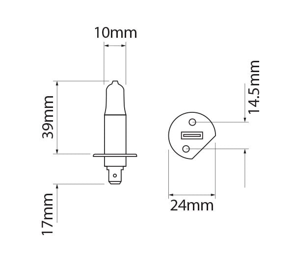 Bulbs Halogen H1 12V 55W P14.5s Long Life