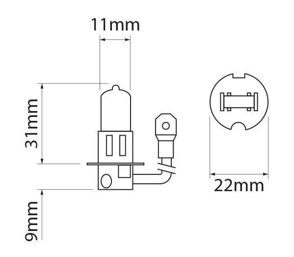 Bulbs Halogen H3 12V 55W PK22S Original Line