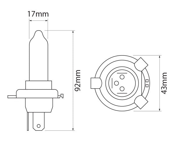 Bulbs Halogen H4 12V 60/55W P43t Original Line