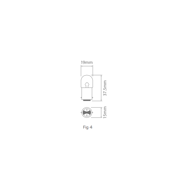 Bulbs Incandescent Tail 12V 5W BA15d 10 Pack