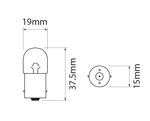Bulbs Incandescent Tail 12V 5W BA15s 10 Pack