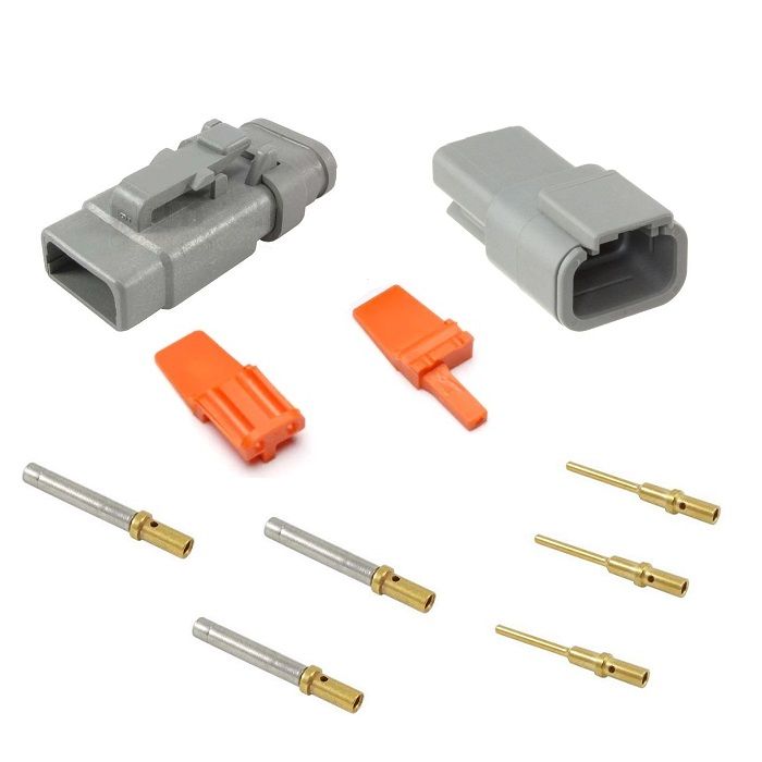 DTM 3 pin Full kit gold pin heat shrink adaptor