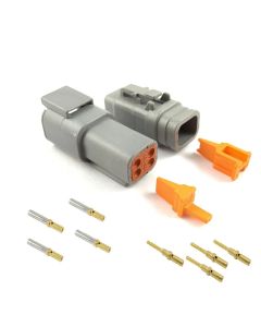 DTM 4 pin Full kit gold pin heat shrink adaptor