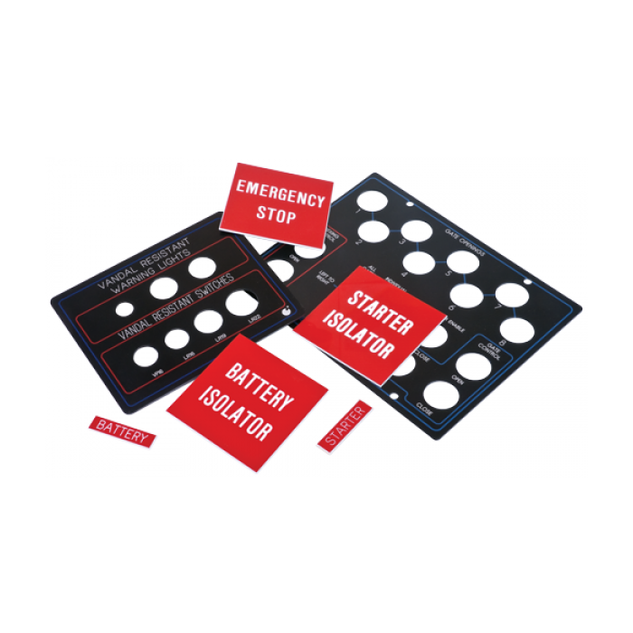 ENG. PANEL "BATTERY ISOLATOR" RED/WHT