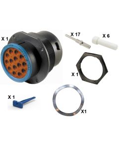 HD30 / HDP20 Half Kit Shell Size 18-14 Cavities 14 x Size 16 Thermoplastic Receptacle Blue Ring (Extra Thin)