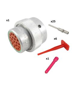 HD30 / HDP20 Half Kit Shell Size 18-21 Cavities 21 x Size 20 Aluminium Plug Green Ring (Normal)