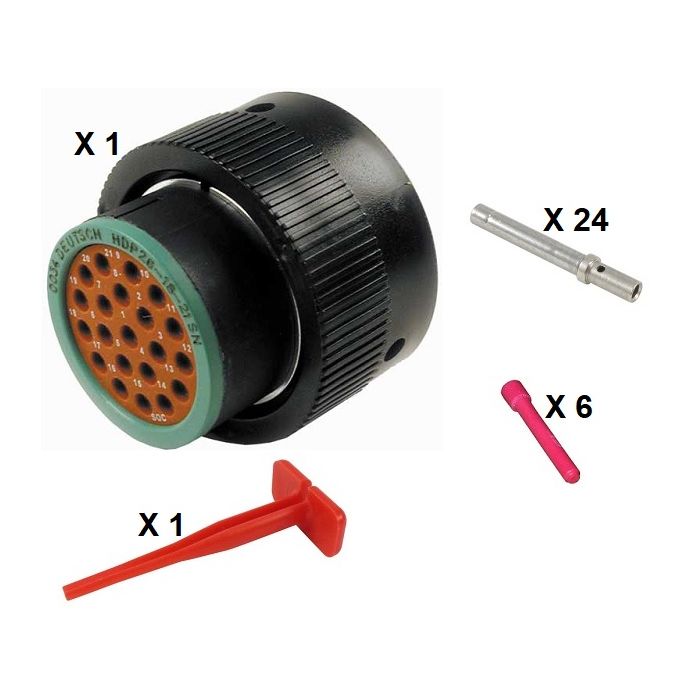 HD30 / HDP20 Half Kit Shell Size 18-21 Cavities 21 x Size 20 Thermoplastic Plug Green Ring (Normal)
