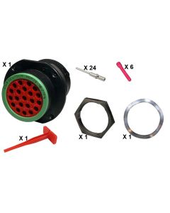 HD30 / HDP20 Half Kit Shell Size 18-21 Cavities 21 x Size 20 Thermoplastic Receptacle Green Ring (Normal)