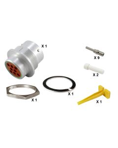 HD30 / HDP20 Half Kit Shell Size 18-8 Cavities 8 x Size 12 Aluminium Receptacle