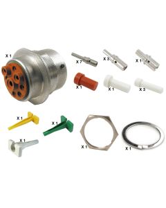 HD30 / HDP20 Half Kit Shell Size 24-19 Cavities 6 x Size 12-13 x Size 16 Aluminium Receptacle Green Ring (Normal)