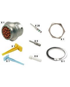 HD30 / HDP20 Half Kit Shell Size 24-21 Cavities 4 x Size 12-17 x Size 16 Aluminium Receptacle Green Ring (Normal)