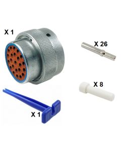 HD30 / HDP20 Half Kit Shell Size 24-23 Cavities 23 x Size 16 Aluminium Plug Blue Ring (Extra Thin)