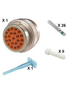 HD30 / HDP20 Half Kit Shell Size 24-23 Cavities 23 x Size 16 Aluminium Plug Green Ring (Normal)
