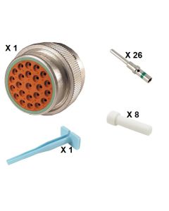 HD30 / HDP20 Half Kit Shell Size 24-23 Cavities 23 x Size 16 Aluminium Plug Green Ring (Normal)