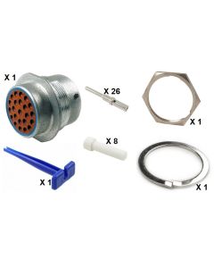 HD30 / HDP20 Half Kit Shell Size 24-23 Cavities 23 x Size 16 Aluminium Receptacle Blue Ring (Extra Thin)