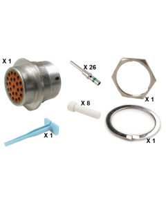 HD30 / HDP20 Half Kit Shell Size 24-23 Cavities 23 x Size 16 Aluminium Receptacle Green Ring (Normal)