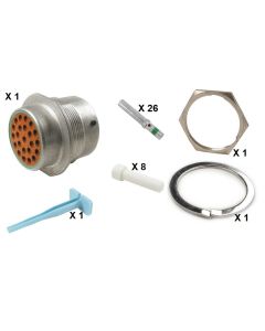 HD30 / HDP20 Half Kit Shell Size 24-23 Cavities 23 x Size 16 Aluminium Receptacle Green Ring (Normal)