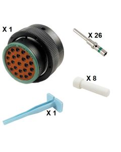 HD30 / HDP20 Half Kit Shell Size 24-23 Cavities 23 x Size 16 Thermoplastic Plug Green Ring (Normal)