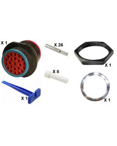 HD30 / HDP20 Half Kit Shell Size 24-23 Cavities 23 x Size 16 Thermoplastic Receptacle Blue Ring (Extra Thin)