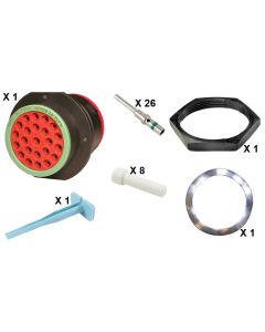 HD30 / HDP20 Half Kit Shell Size 24-23 Cavities 23 x Size 16 Thermoplastic Receptacle Green Ring (Normal)