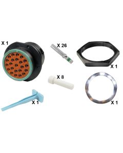 HD30 / HDP20 Half Kit Shell Size 24-23 Cavities 23 x Size 16 Thermoplastic Receptacle Green Ring (Normal)