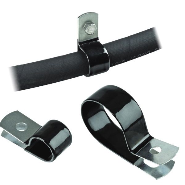 Heavy Duty Plastic Coated P-Clamps 16mm 10mm 10 Pack