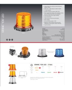 Ionnic 106 LED 3 Bolt Coloured Base Amber