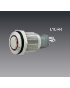 Metal Push Button HD ILL 16mm 12-24V Momentary N/O & N/C 2 Red