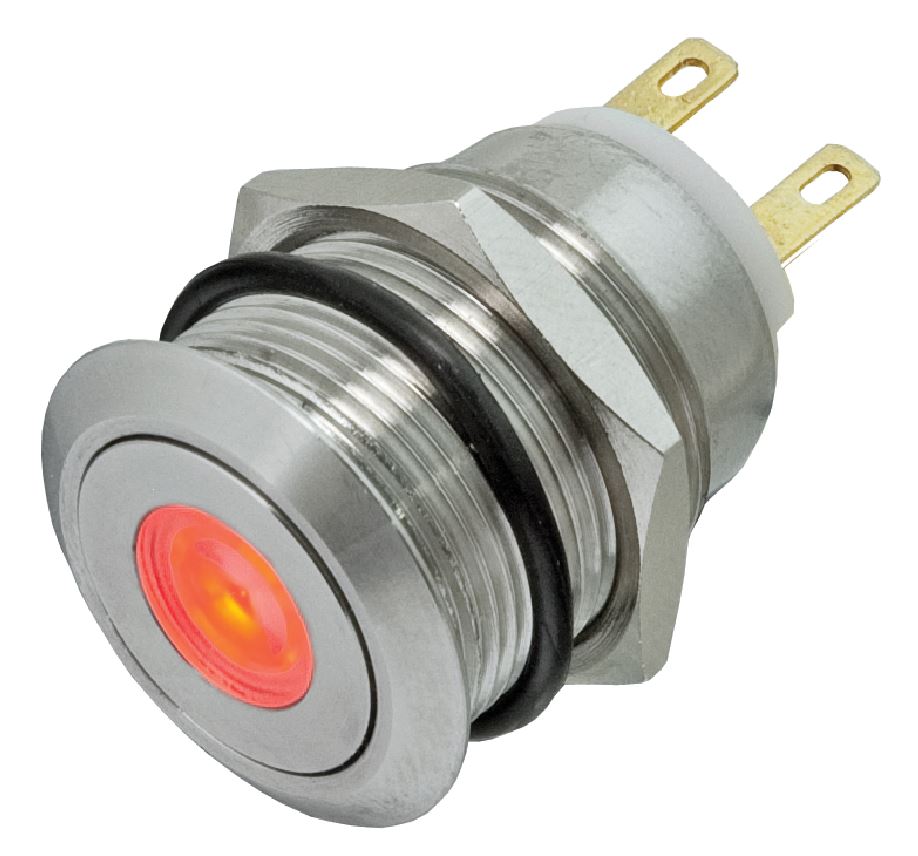 Pilot Light Metal 12-24V 19mm Blue Centre