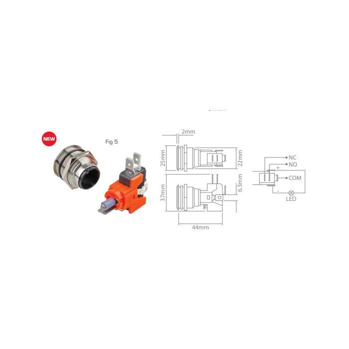 SWITCH VANDAL RESISTANT 12V 20A MOM.
