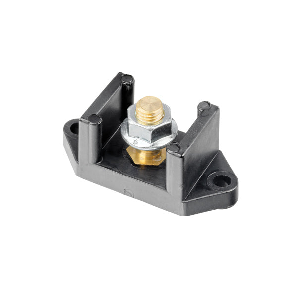 Single Stud Plated Brass 200A 19mm Black