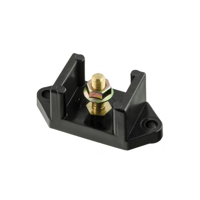 Single Stud Plated Brass 250A 14mm Black