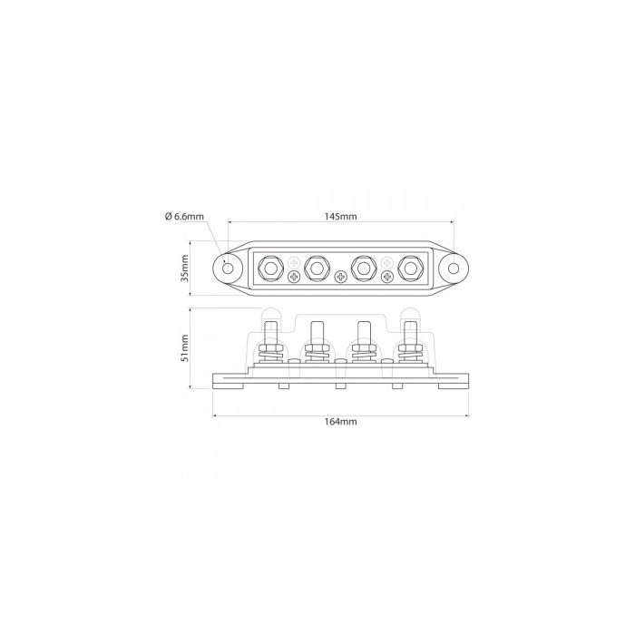 TERMINAL BUSBAR 4 POINT SS 250A M8