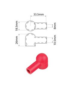 Terminal Insulators Lug Ring Red 18.5